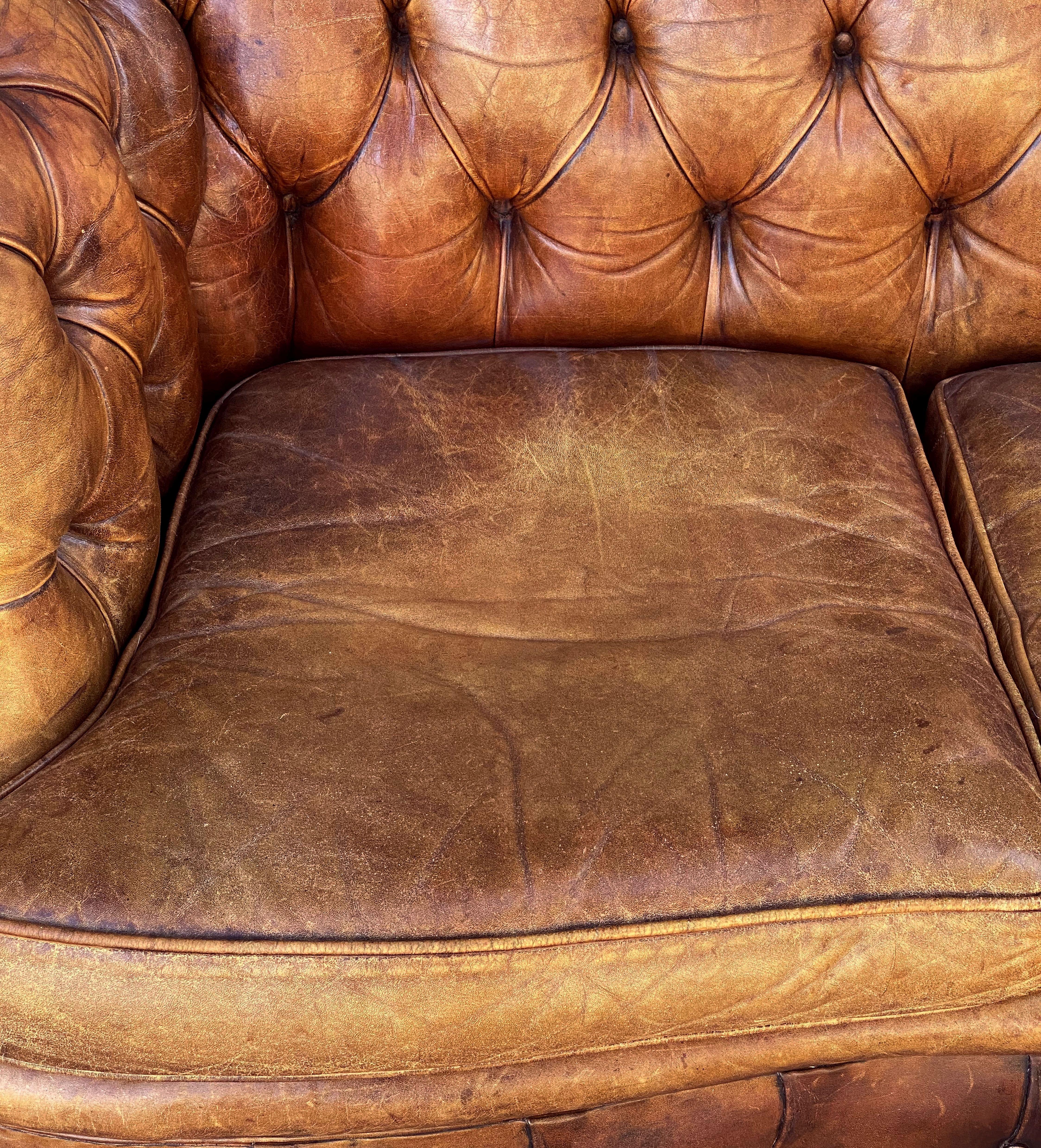 English Chesterfield Sofa of Tufted Leather 6