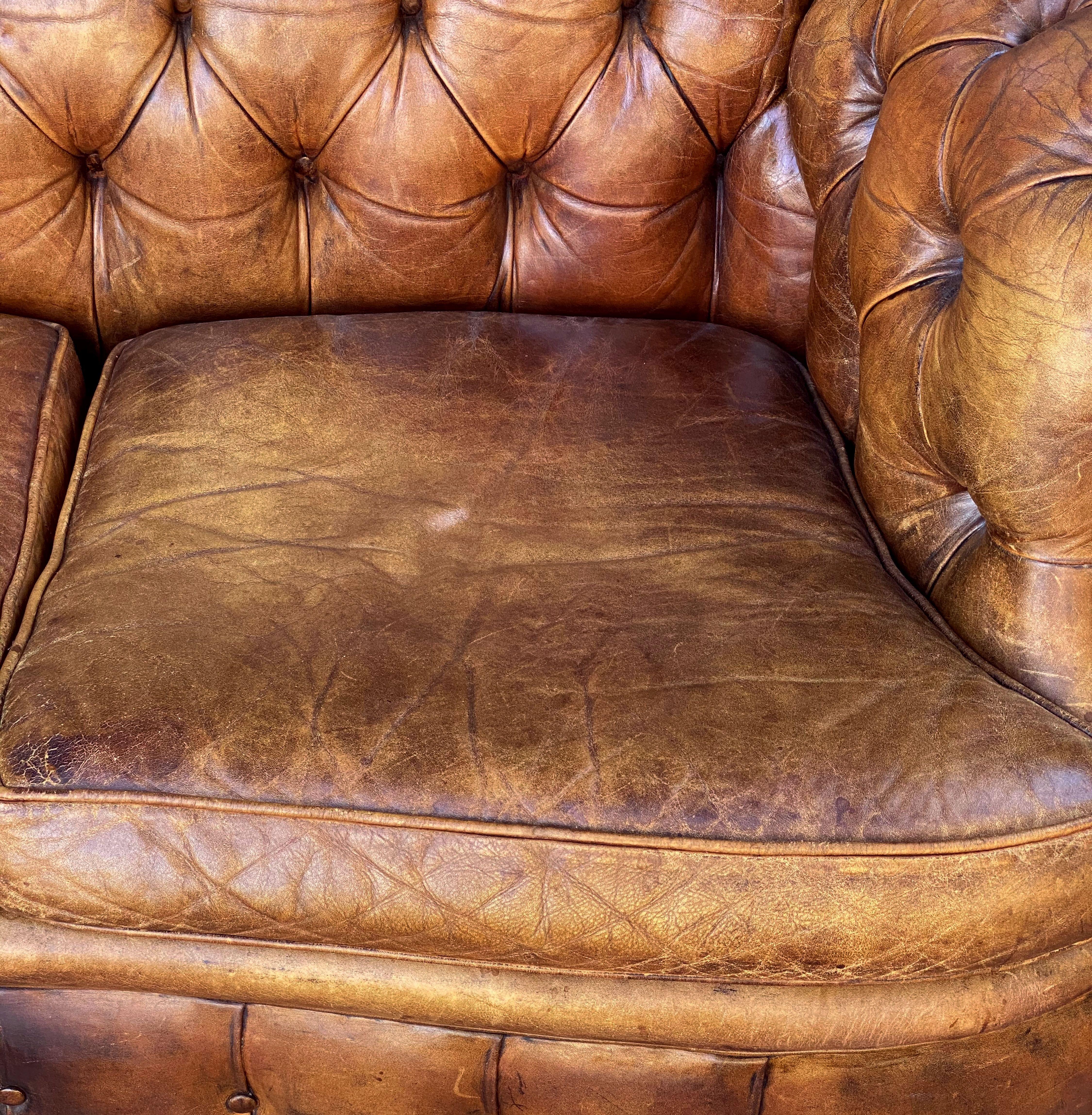 English Chesterfield Sofa of Tufted Leather 7