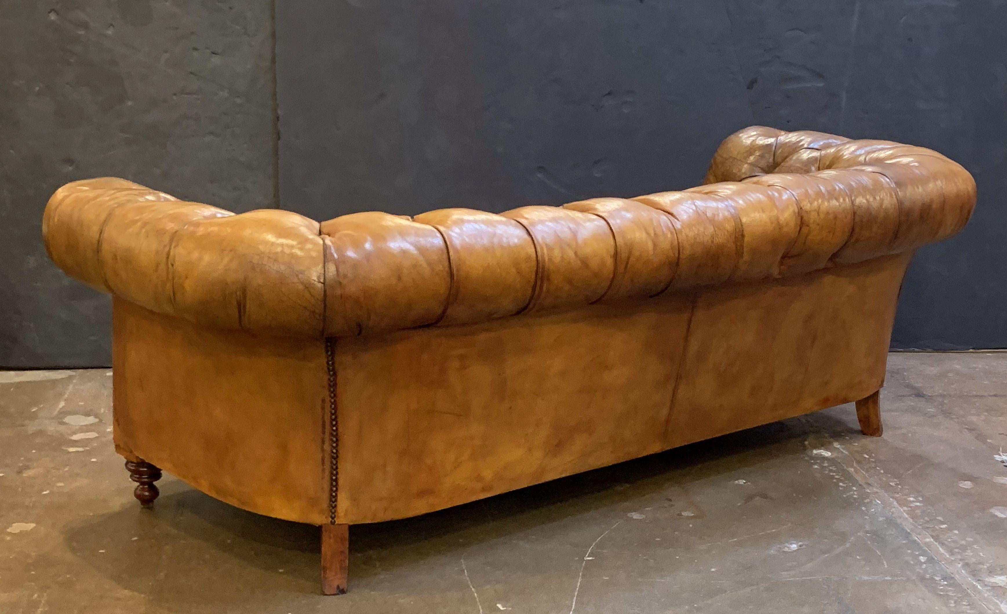 English Chesterfield Sofa of Tufted Leather 8