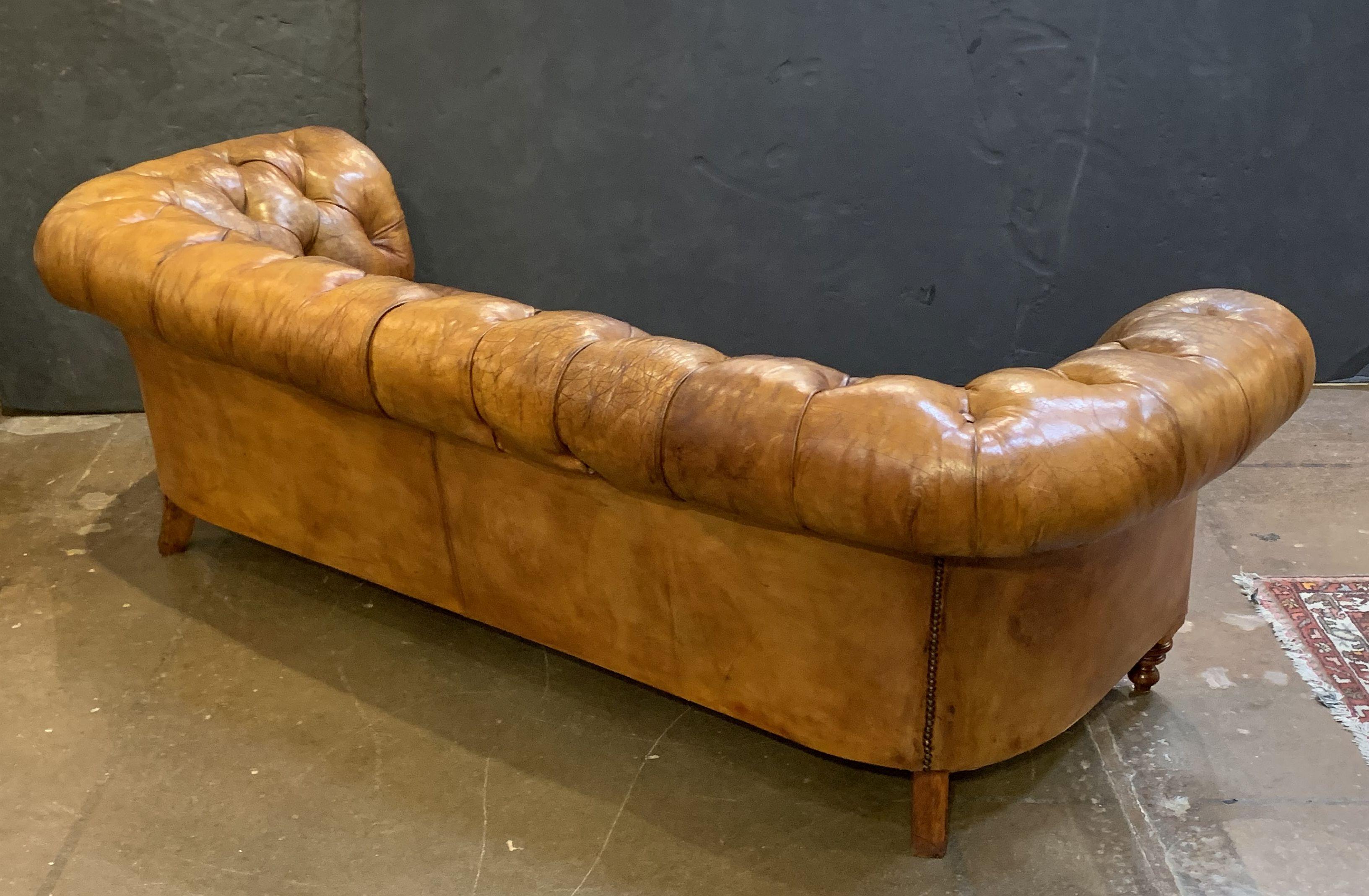 English Chesterfield Sofa of Tufted Leather 9