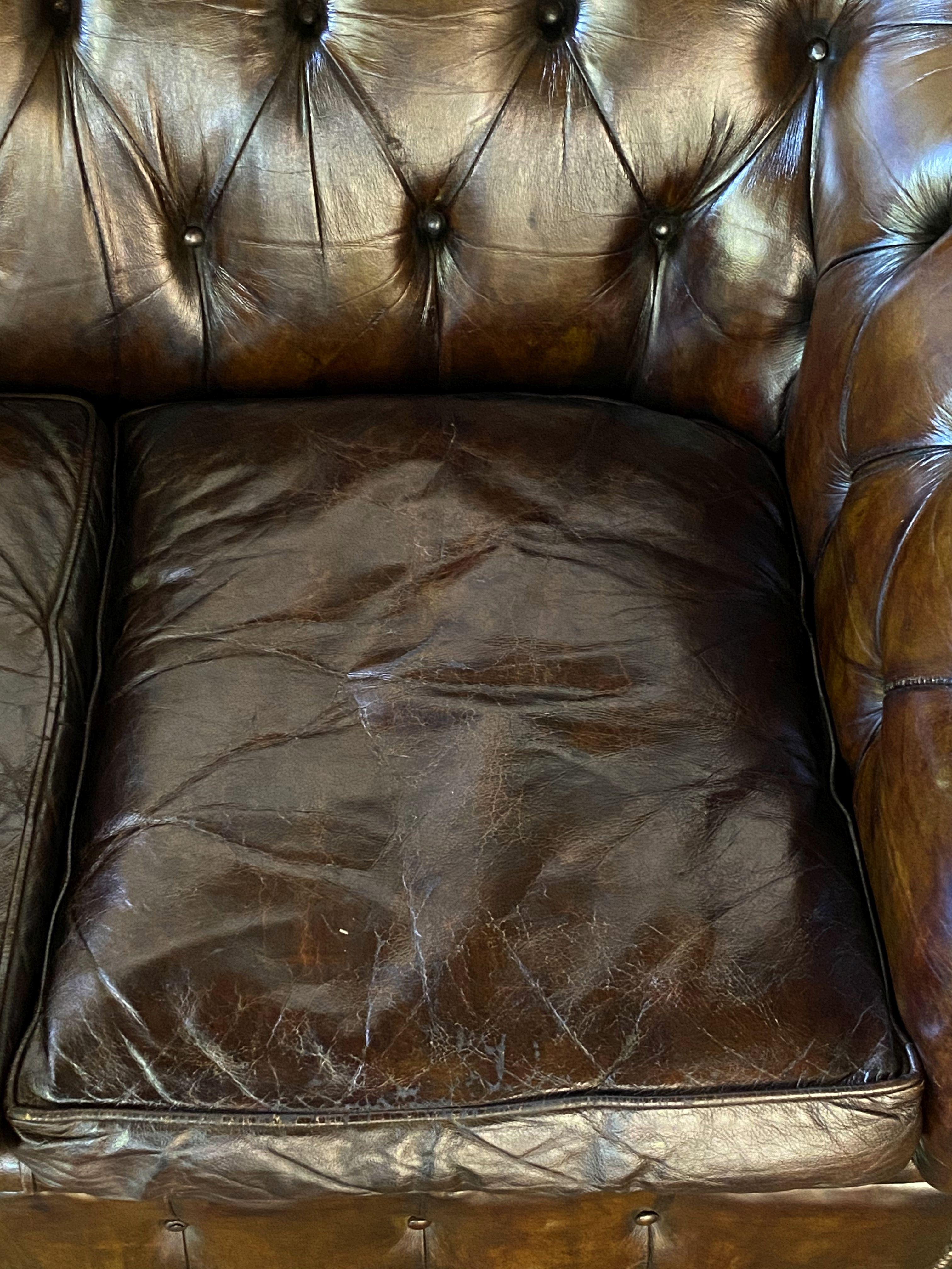 English Chesterfield Sofa of Tufted Leather 11