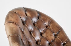 English Chesterfield Style Tufted Leather Executive Desk Chair