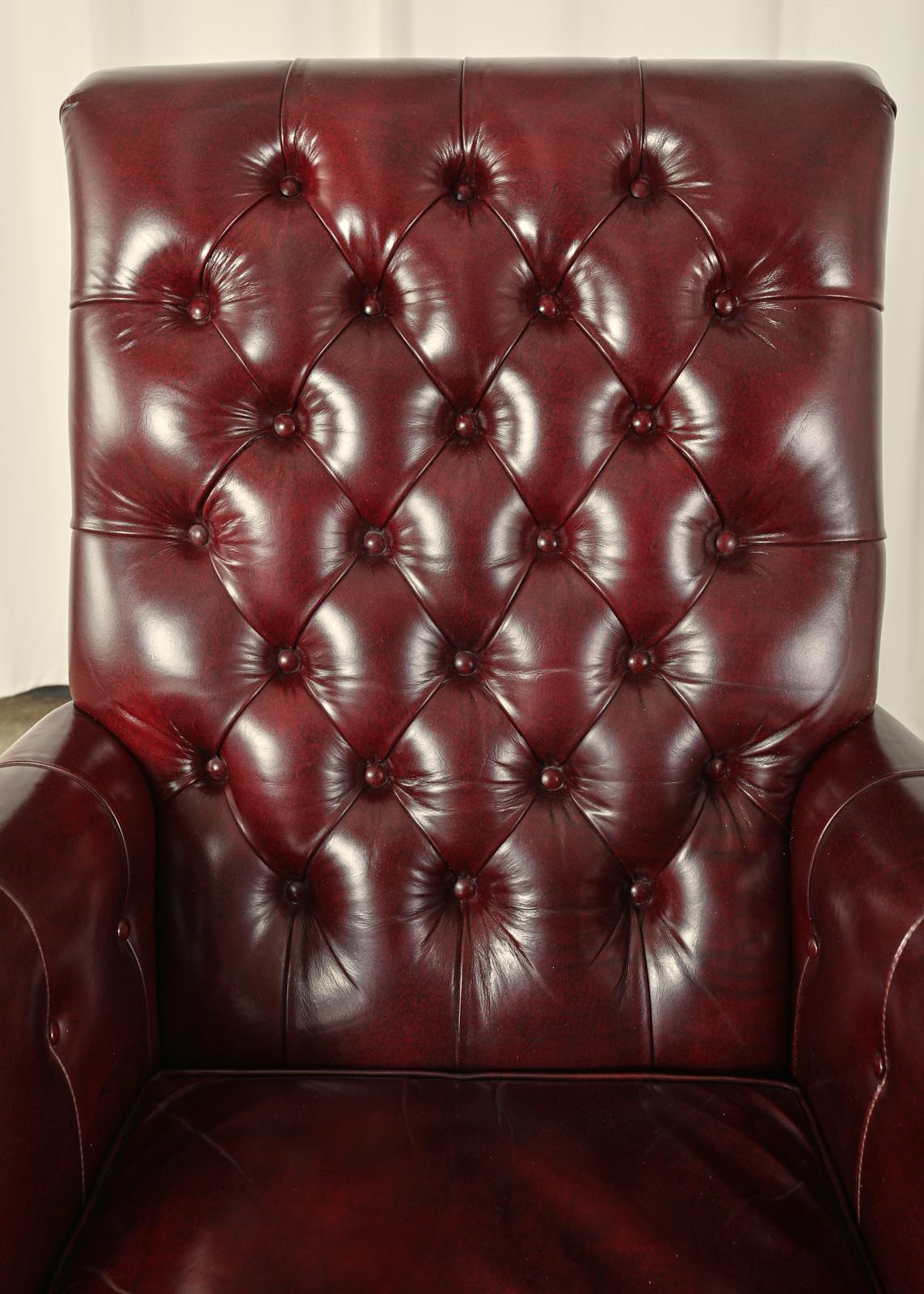 tufted leather office chair