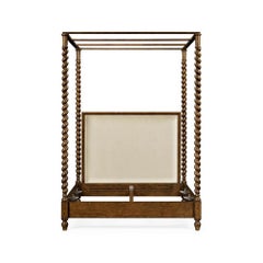 English Chestnut Barley Twist King Bed
