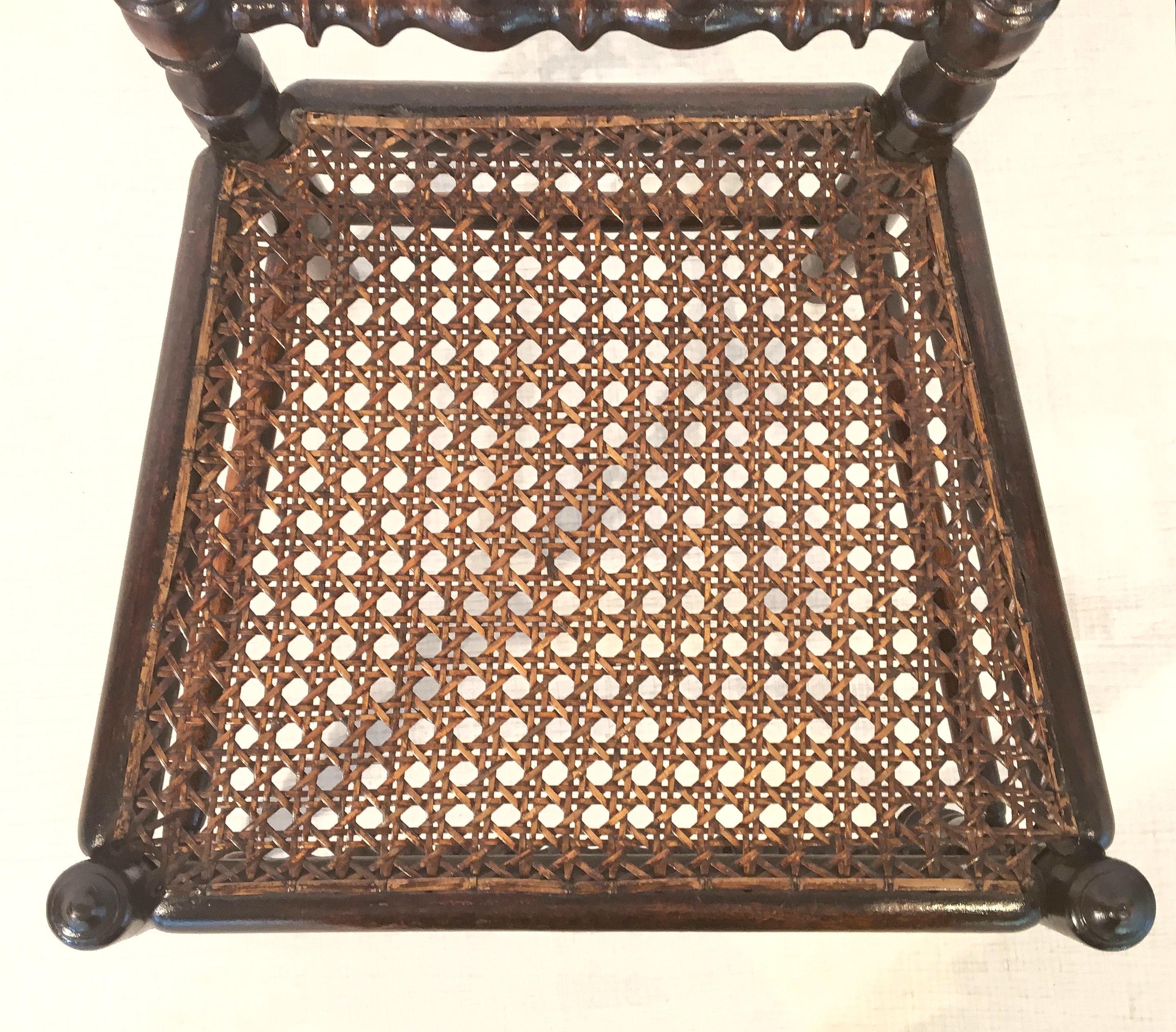 English Child's Caned and Bobbin Turn Chair 5