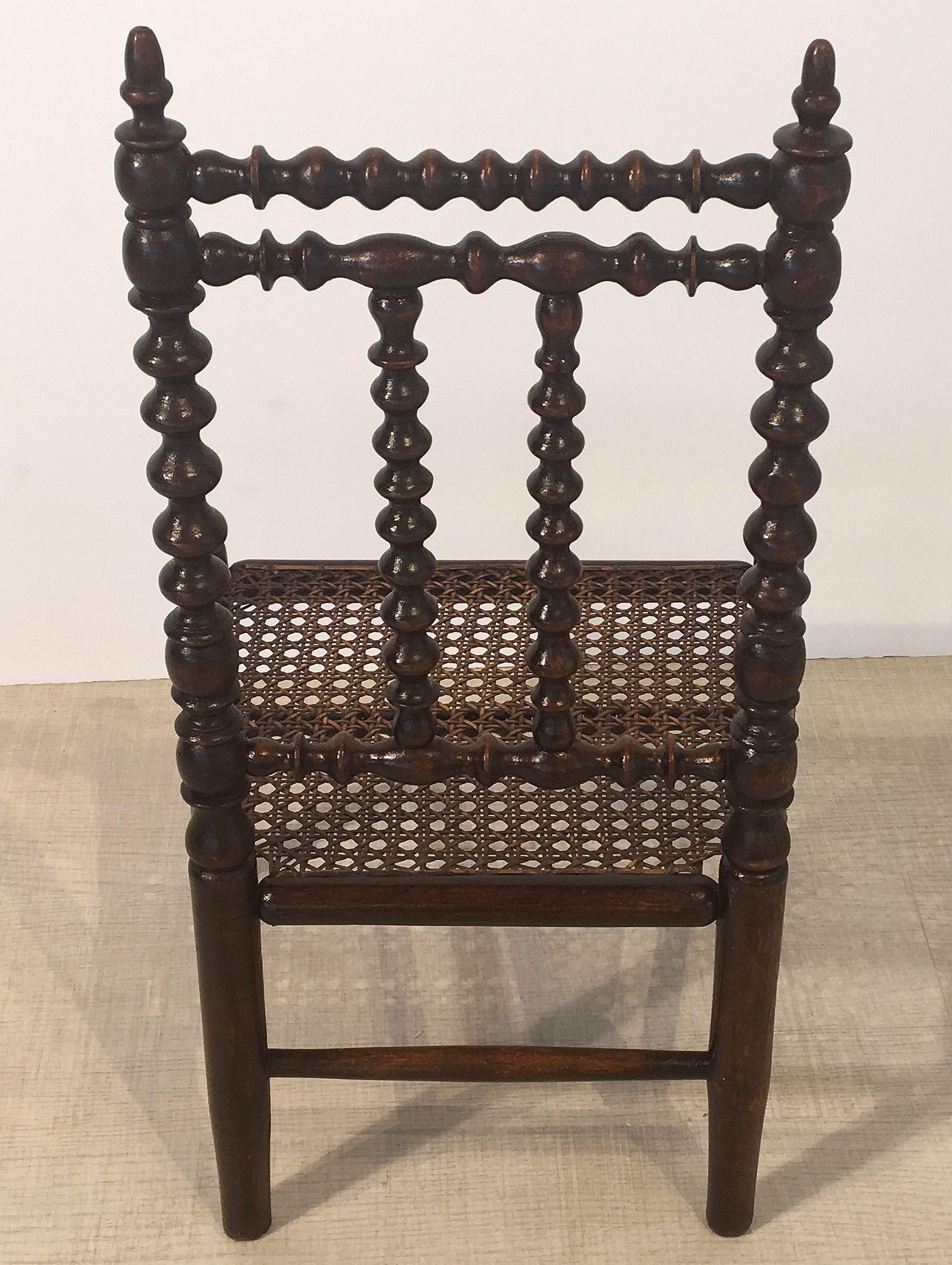 English Child's Caned and Bobbin Turn Chair 2