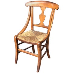 Antique English Child's Chair with Rush Seat