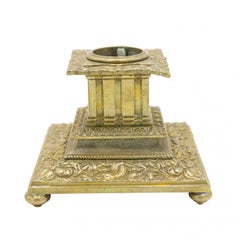 English Chinese Chippendale Brass Candlestick
