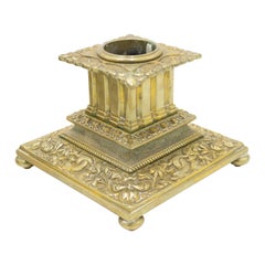 English Chinese Chippendale Brass Candlestick