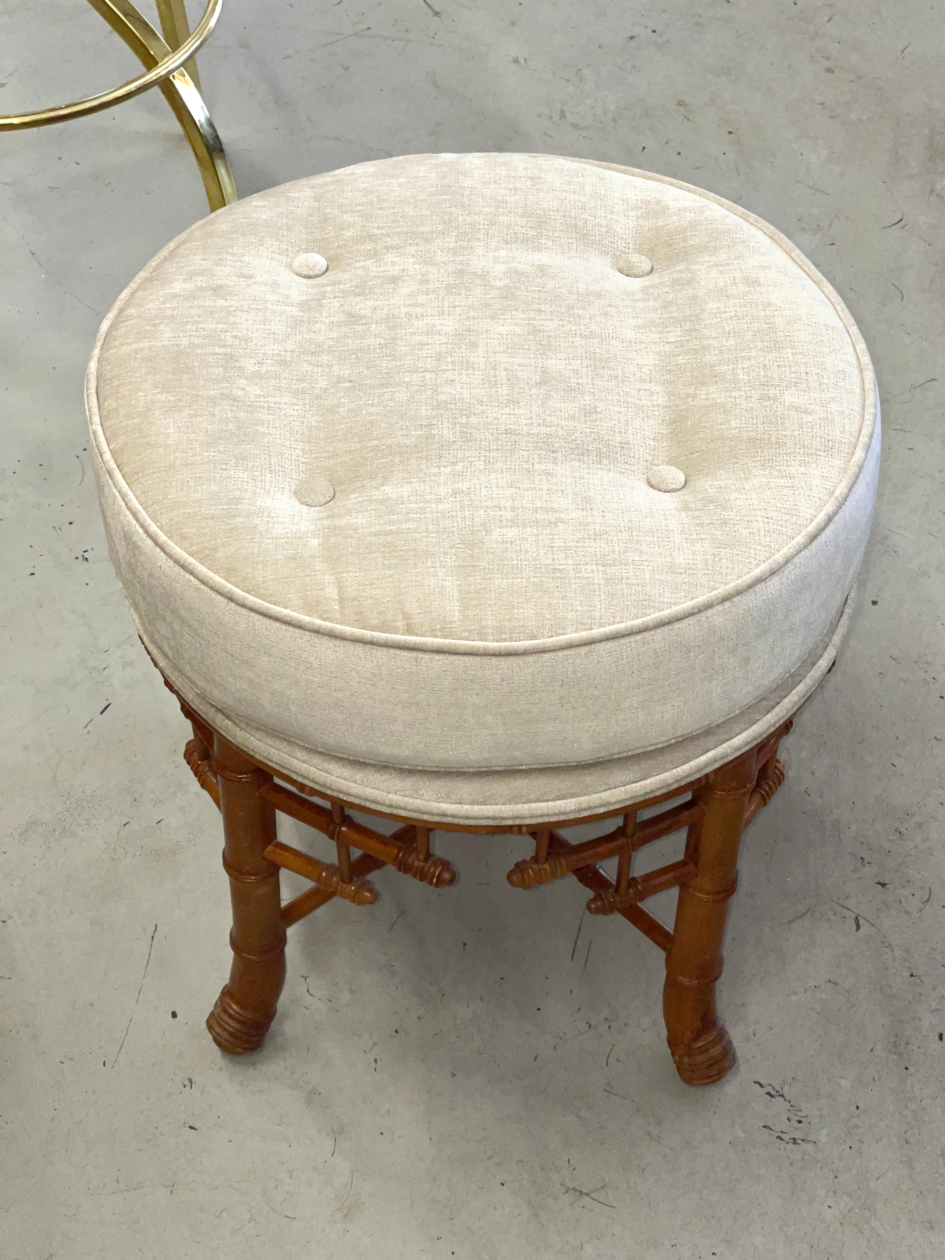 English Chinese Chippendale Faux Bamboo Stool 3