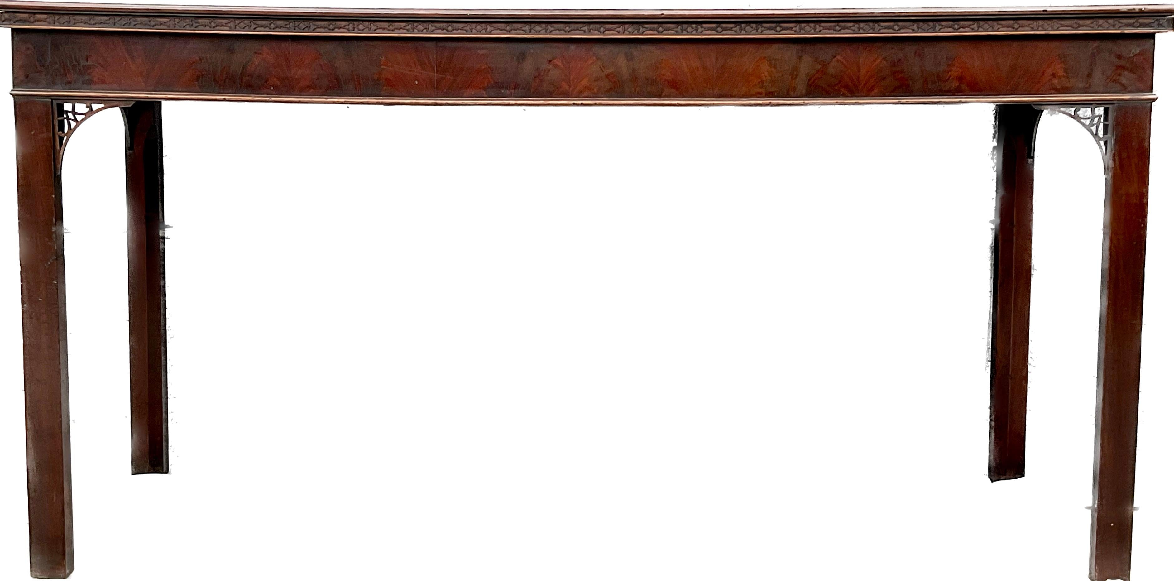 English Chinese Chippendale Mahogany Serving Table For Sale 6