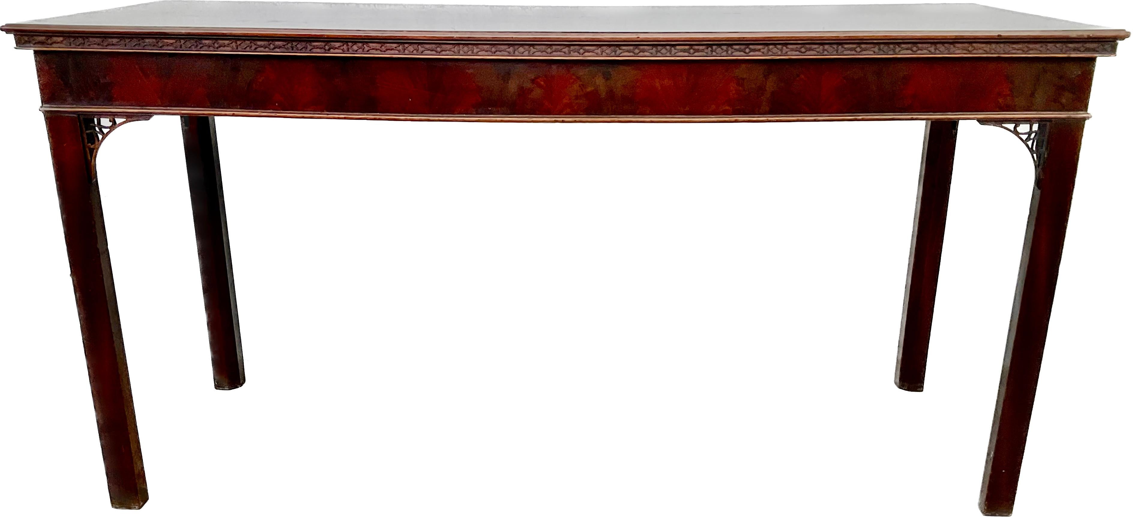 English Chinese Chippendale Mahogany Serving Table For Sale 2