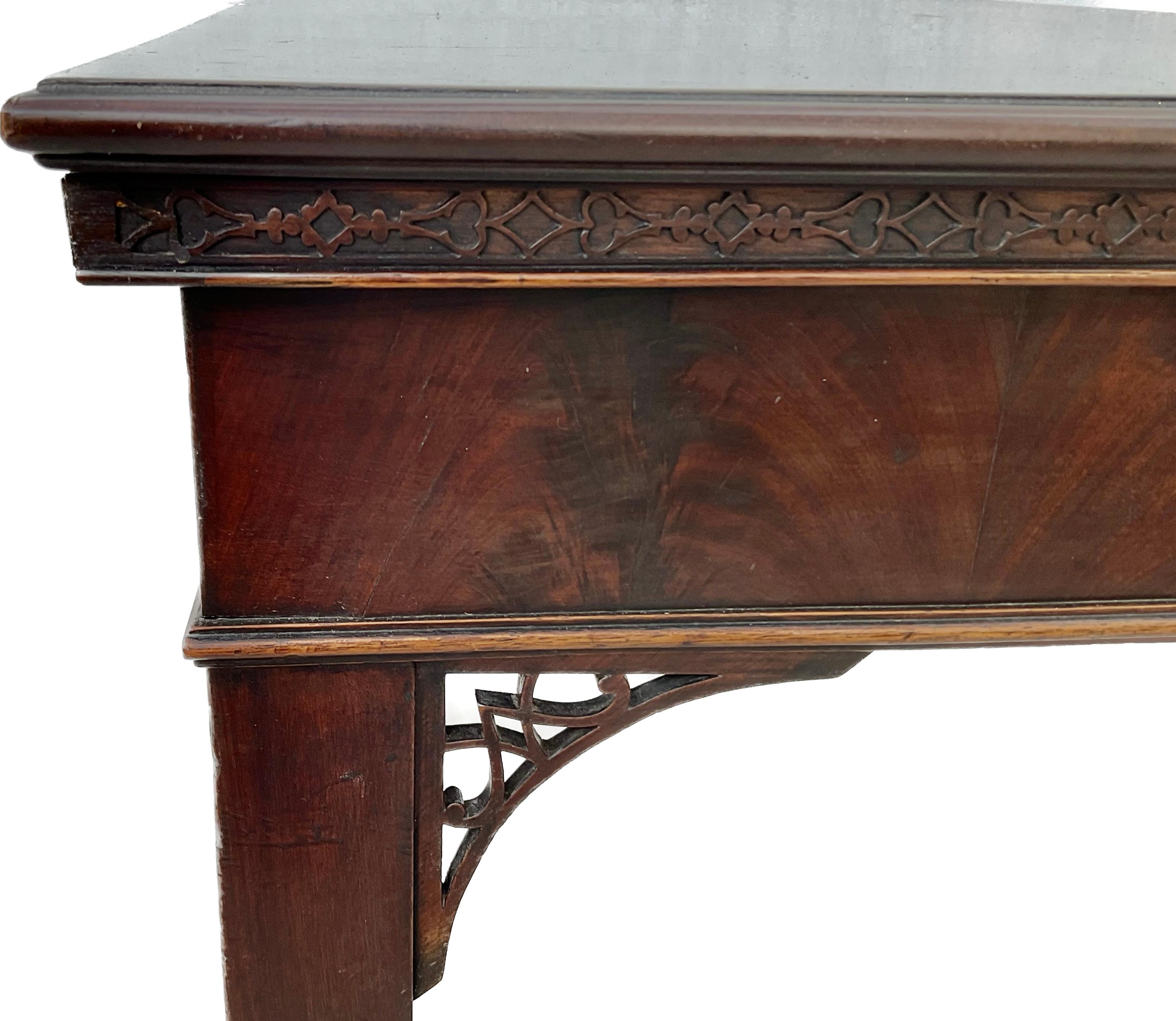 English Chinese Chippendale Mahogany Serving Table For Sale 4