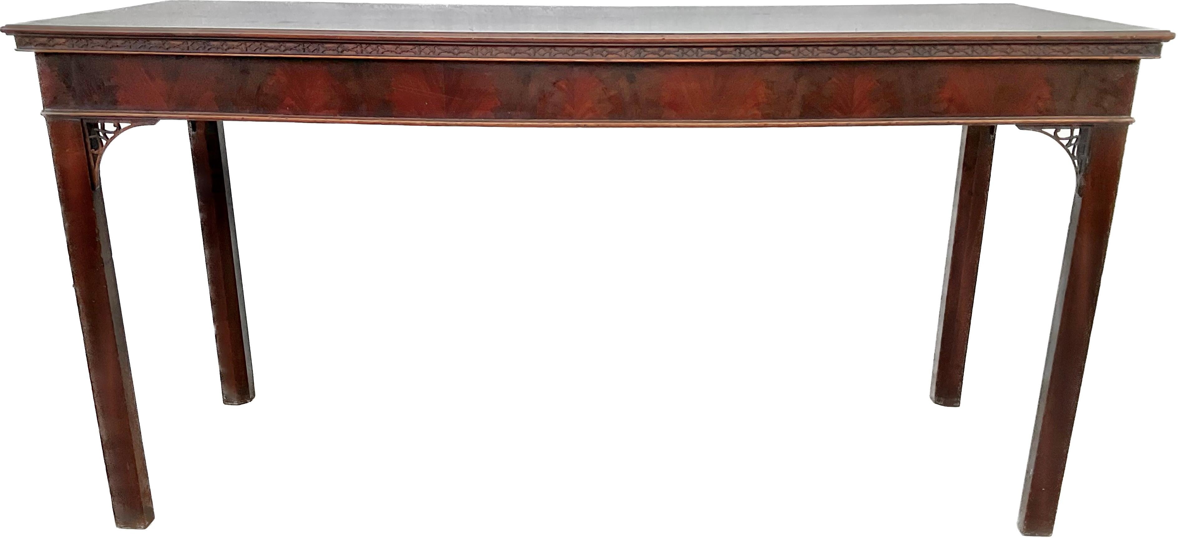 English Chinese Chippendale Mahogany Serving Table For Sale 5