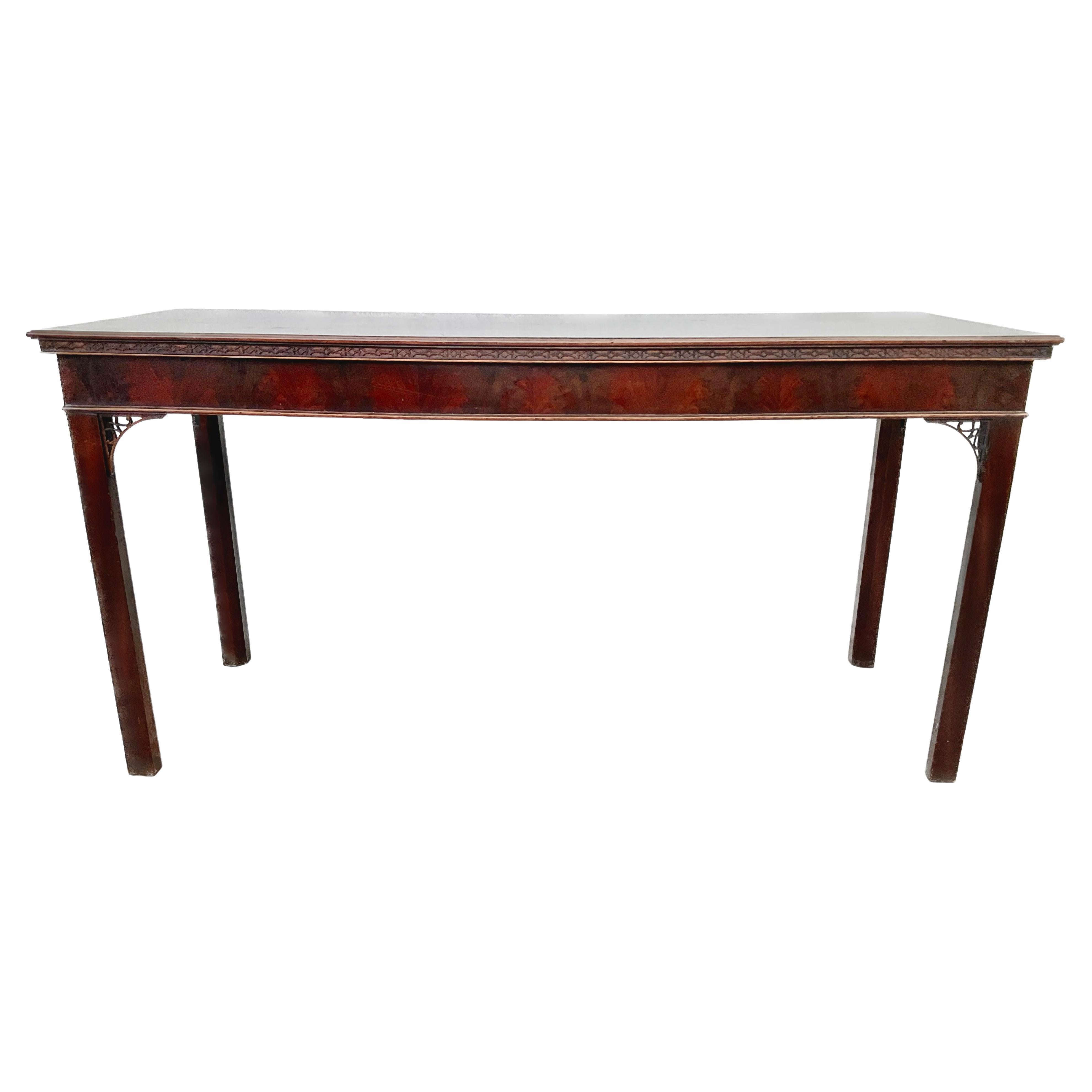 English Chinese Chippendale Mahogany Serving Table For Sale