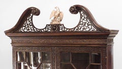 English Chinese Chippendale Style Lattice Design Secretary