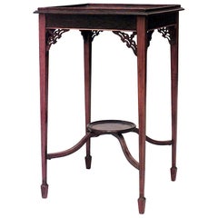 Antique English Chinese Chippendale Mahogany End Table