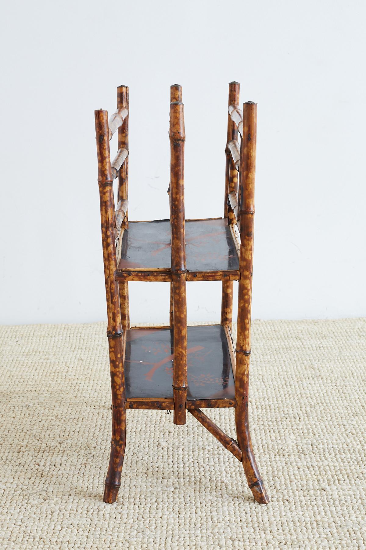 20th Century English Chinoiserie Bamboo Canterbury Magazine Stand For Sale