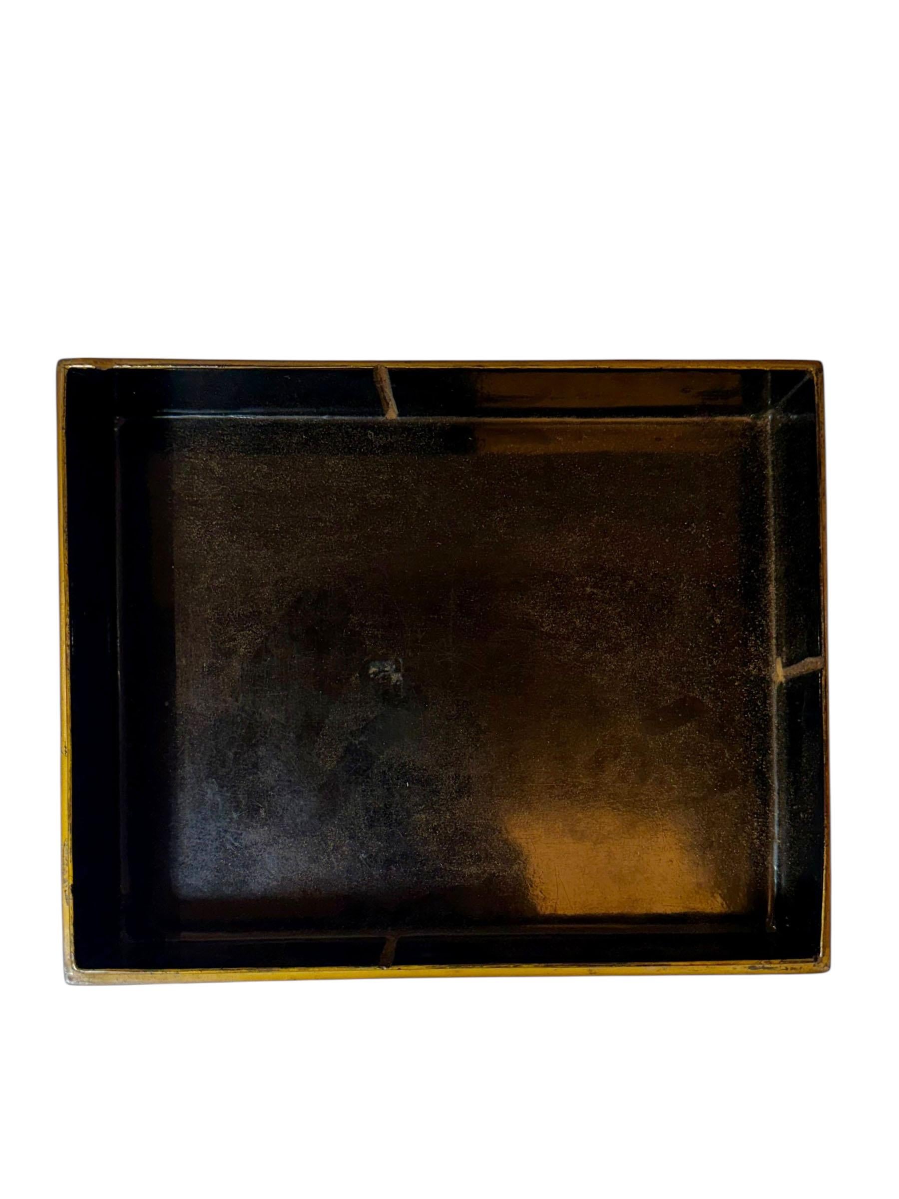 Englische Chinoiserie-Box aus schwarzem Lack, frühe Regency-Periode im Angebot 1