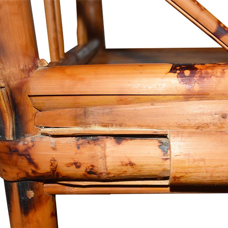 Englischer Chippendale-Sessel aus gebranntem Bambus im Chinoiserie-Stil im Angebot 2