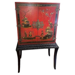 Antique English Chinoiserie Cabinet