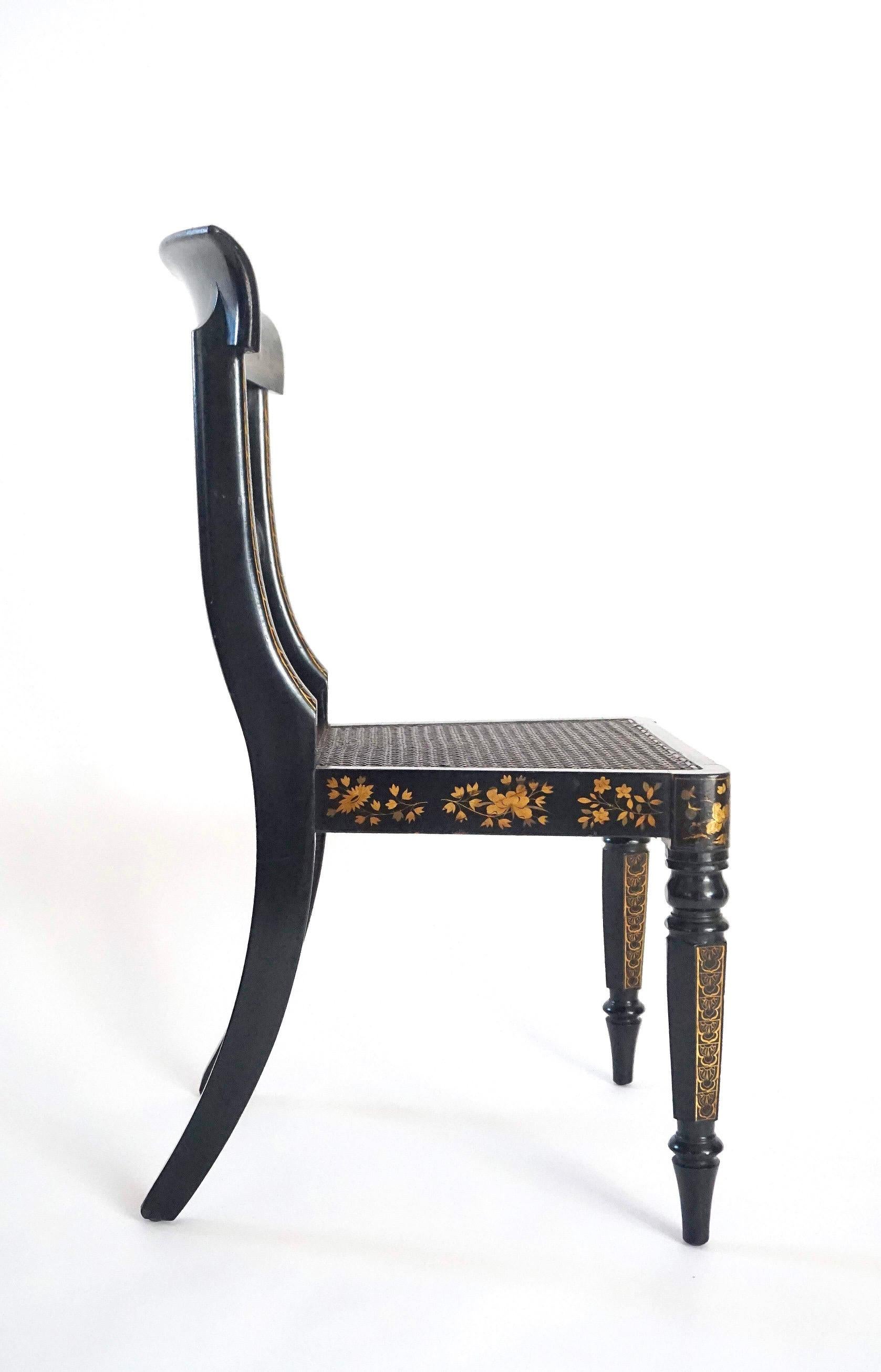 English Chinoiserie Chairs, Ex-Garvan Collection Yale University, circa 1835 For Sale 6