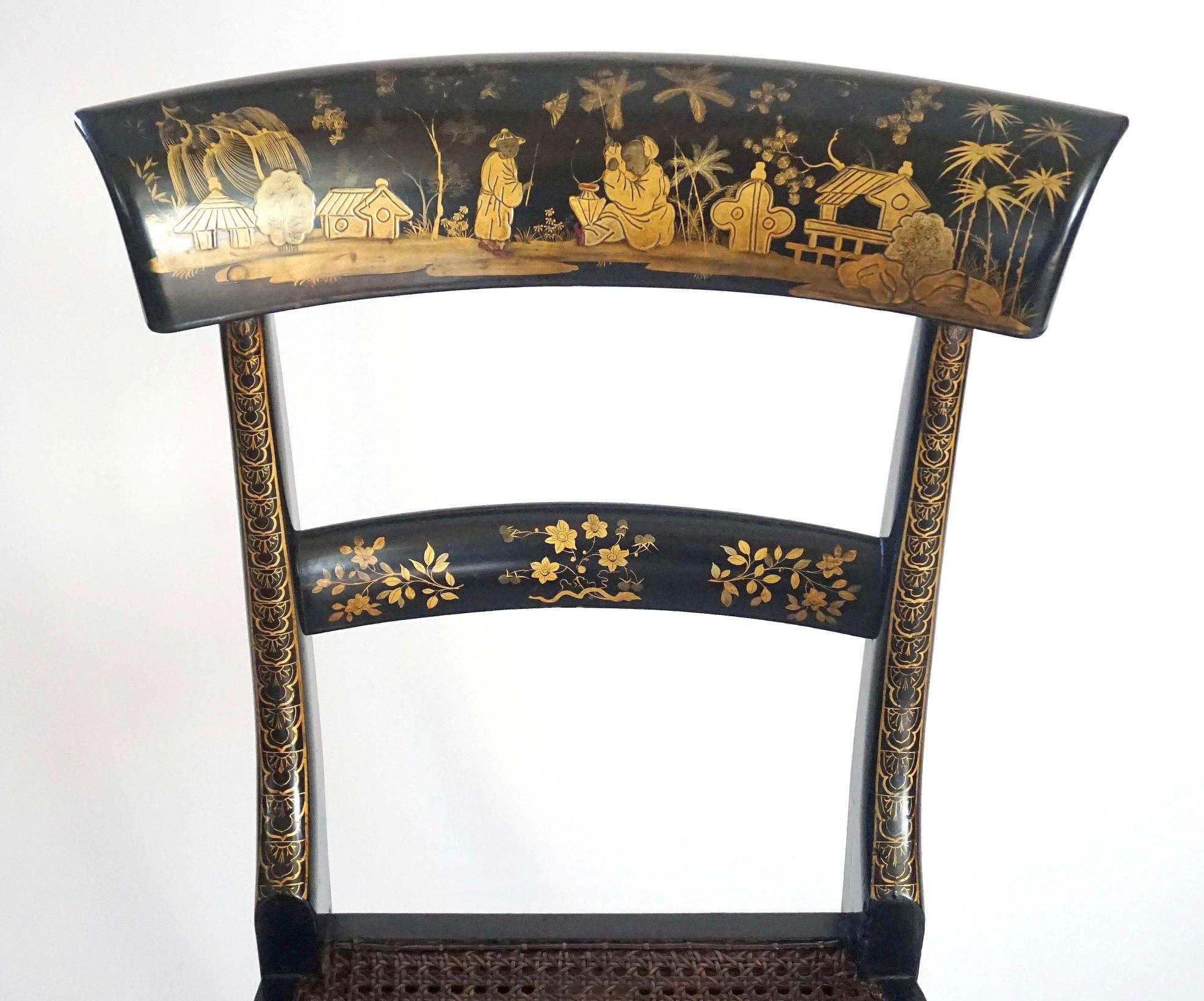 Canna Sedie cineserie inglesi, Collezione Ex-Garvan Università di Yale, 1835 circa in vendita