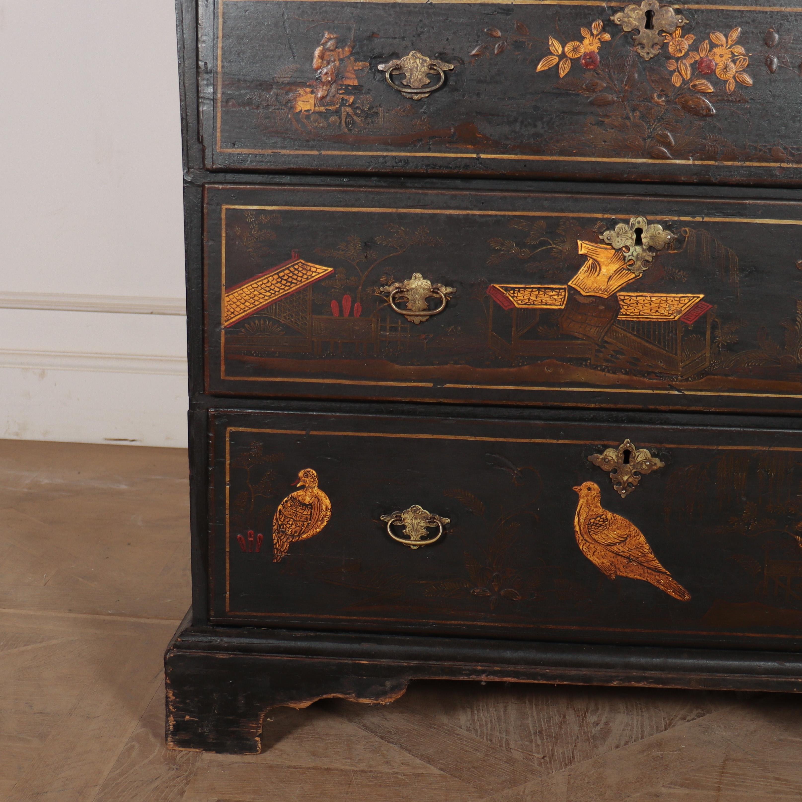 18th Century and Earlier English Chinoiserie Chest of Drawers