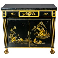 Antique English Chinoiserie Console Cabinet