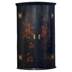 English Chinoiserie Corner Wall Cabinet