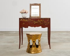 English Chinoiserie Decorated Queen Anne Vanity Dressing Table