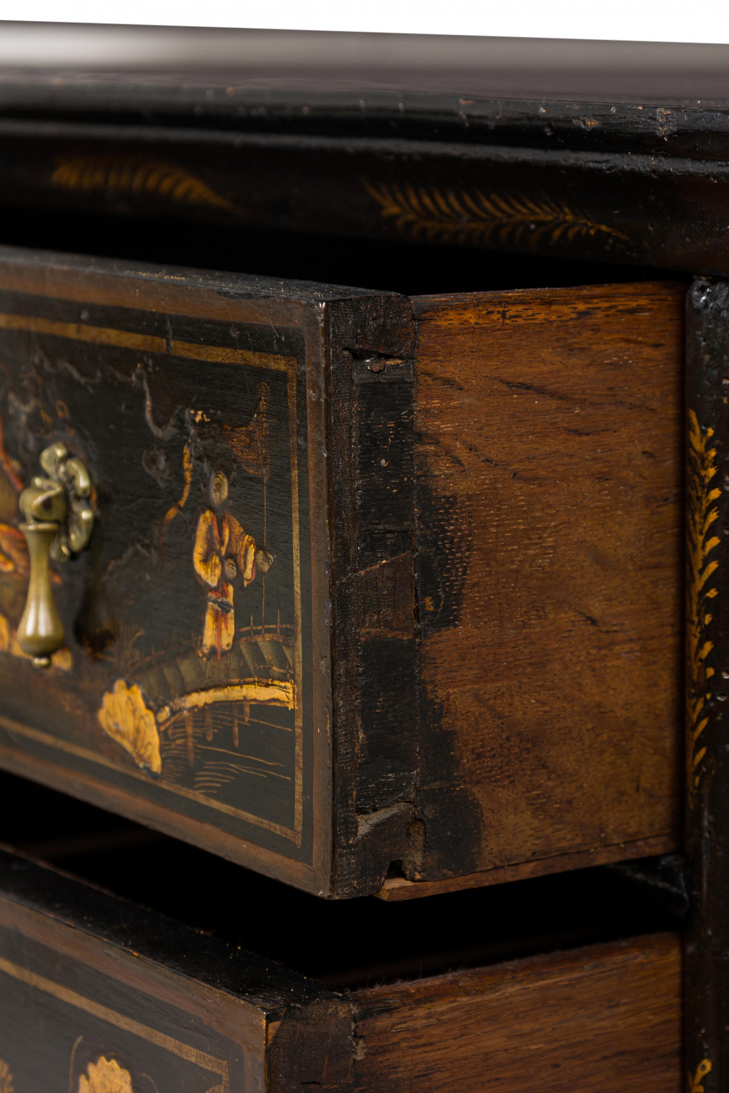 19th Century English Chinoiserie Highboy Chest of Drawers For Sale