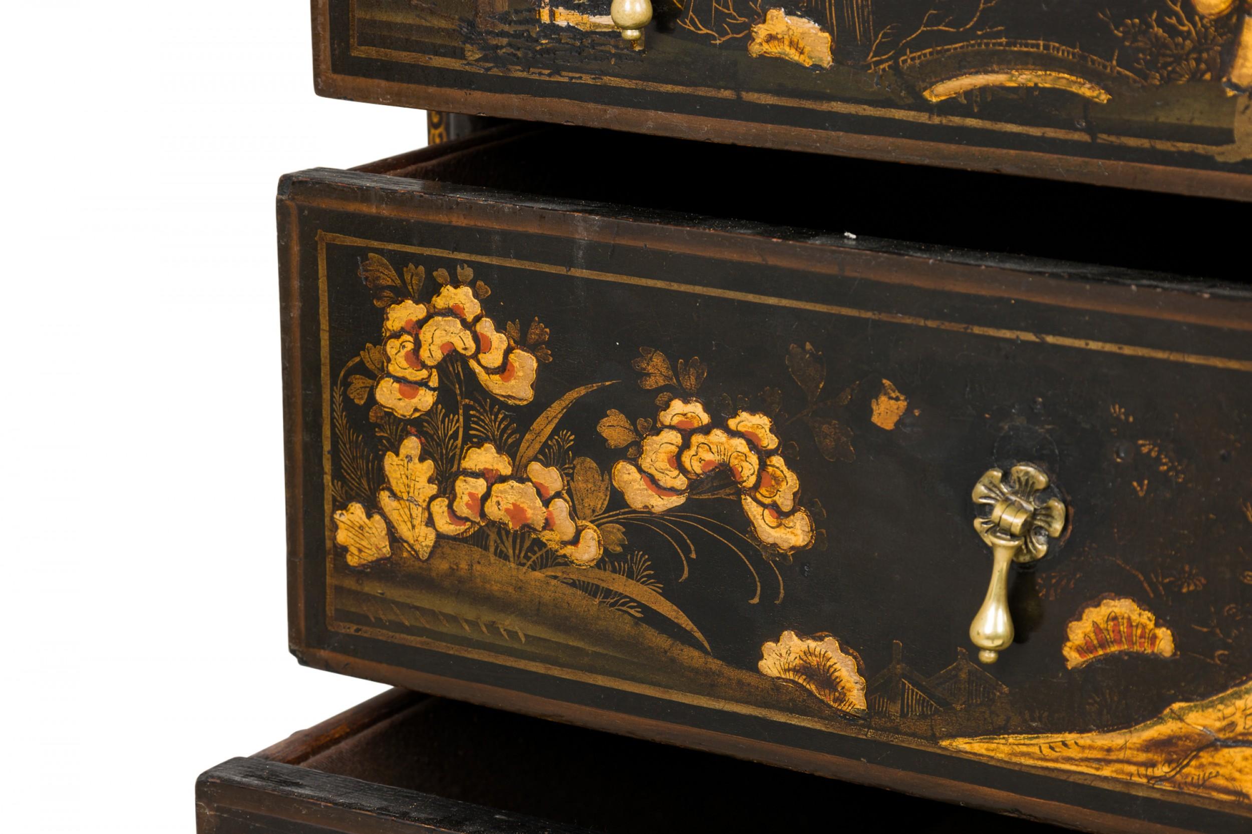 English Chinoiserie Highboy Chest of Drawers For Sale 3