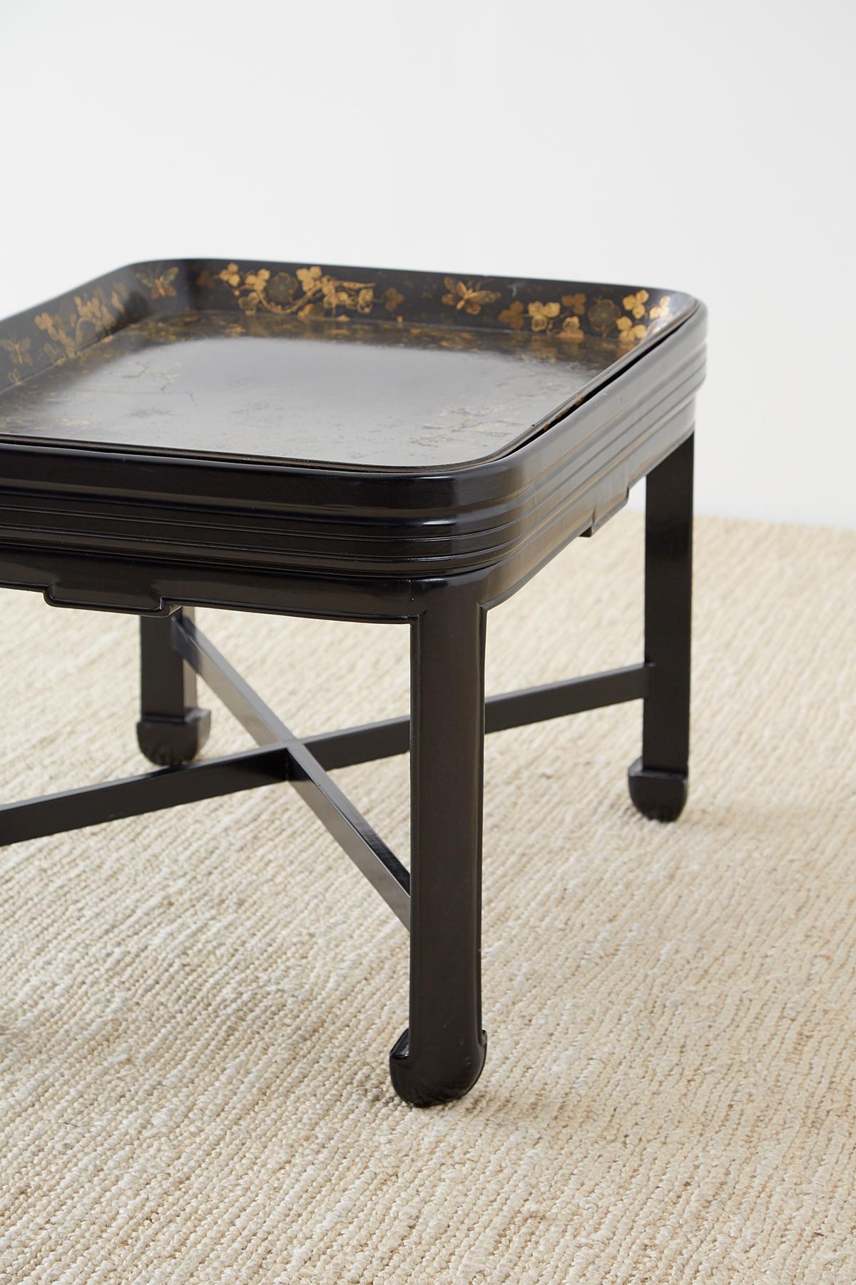 English Chinoiserie Lacquered Tray Table by Henry Clay 5