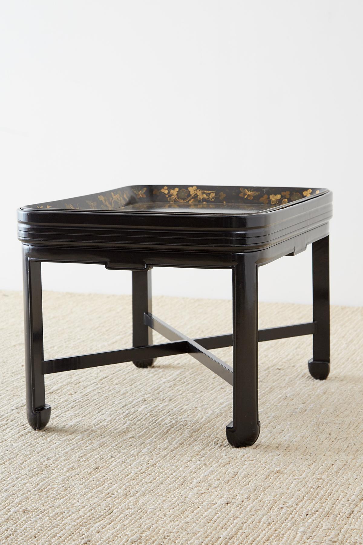 English Chinoiserie Lacquered Tray Table by Henry Clay 7