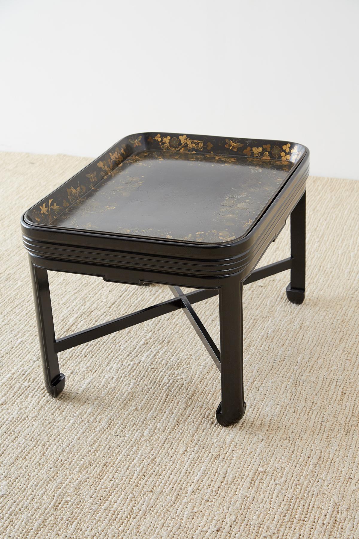 English Chinoiserie Lacquered Tray Table by Henry Clay 8