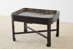 English Chinoiserie Lacquered Tray Table by Henry Clay