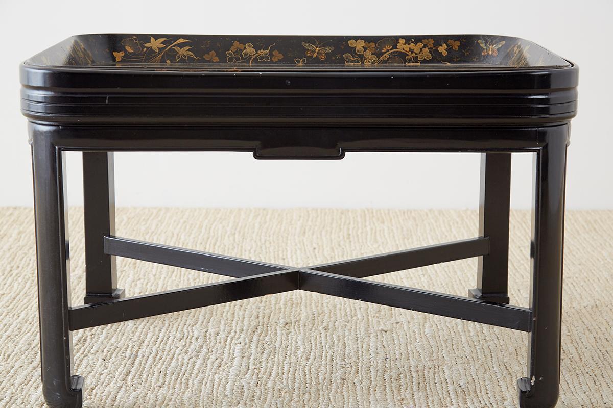 English Chinoiserie Lacquered Tray Table by Henry Clay In Good Condition In Rio Vista, CA