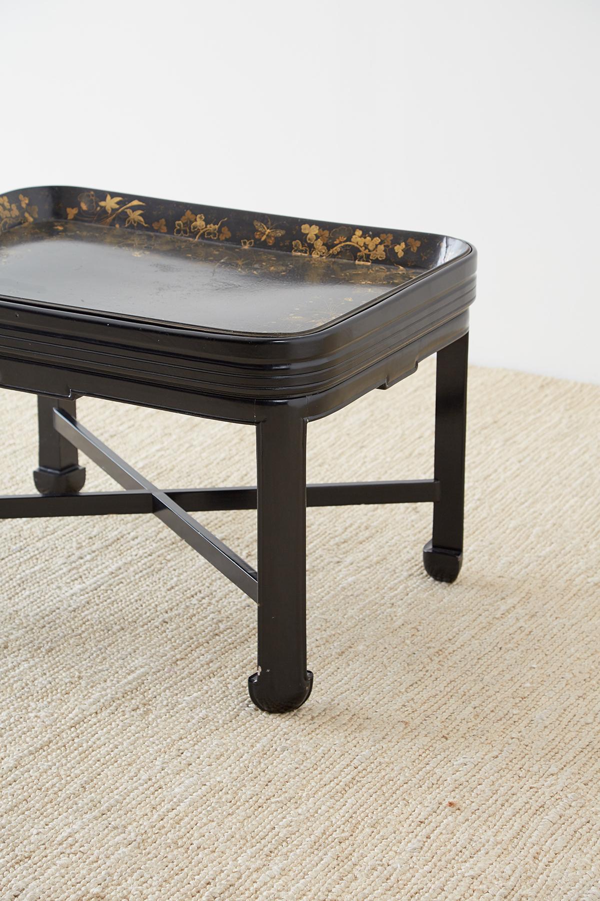 19th Century English Chinoiserie Lacquered Tray Table by Henry Clay