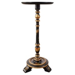 English Chinoiserie Revival Lacquered Pedestal Drink Table