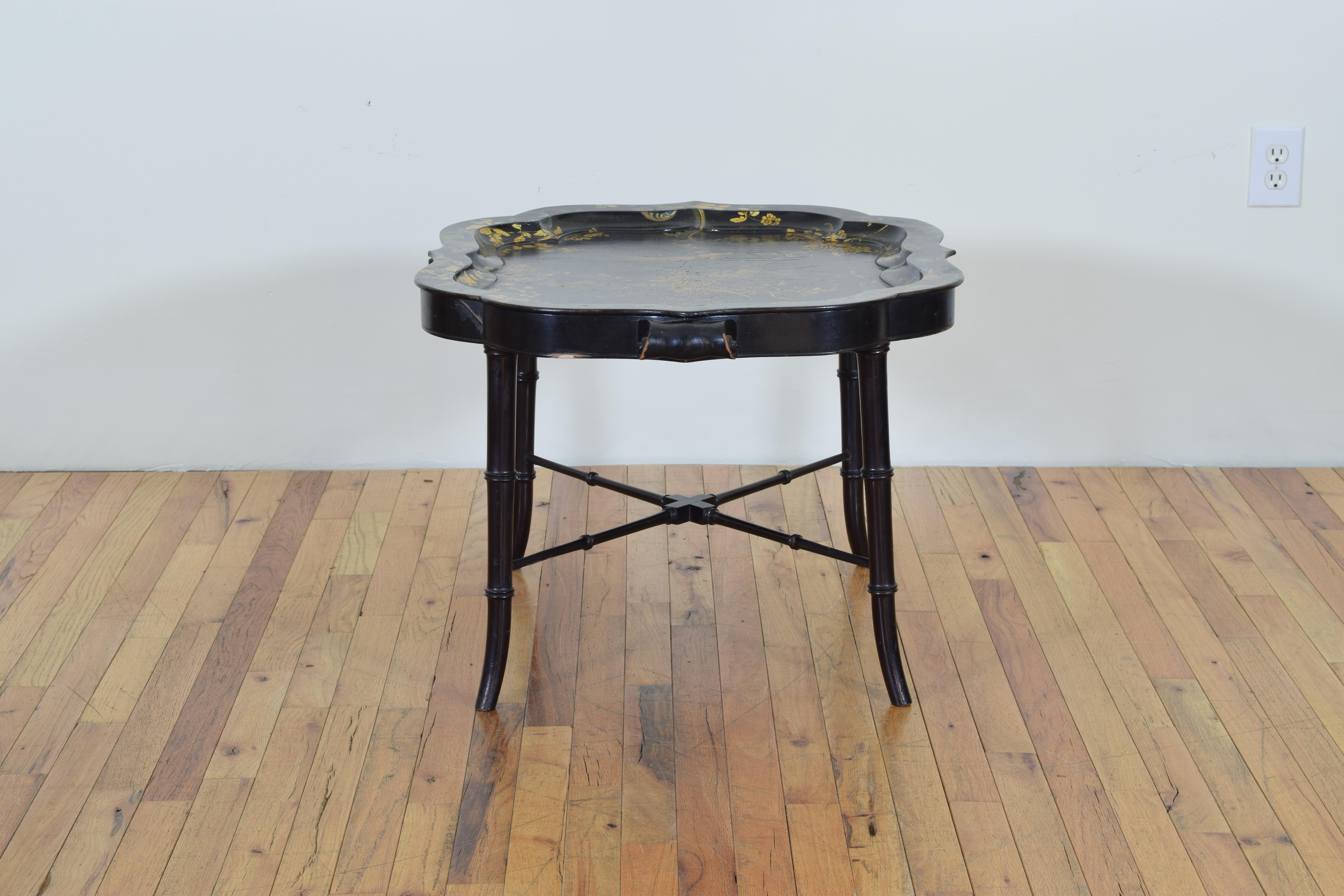 Hand-Crafted English Chinoiserie Tray Table, Early 19th Century