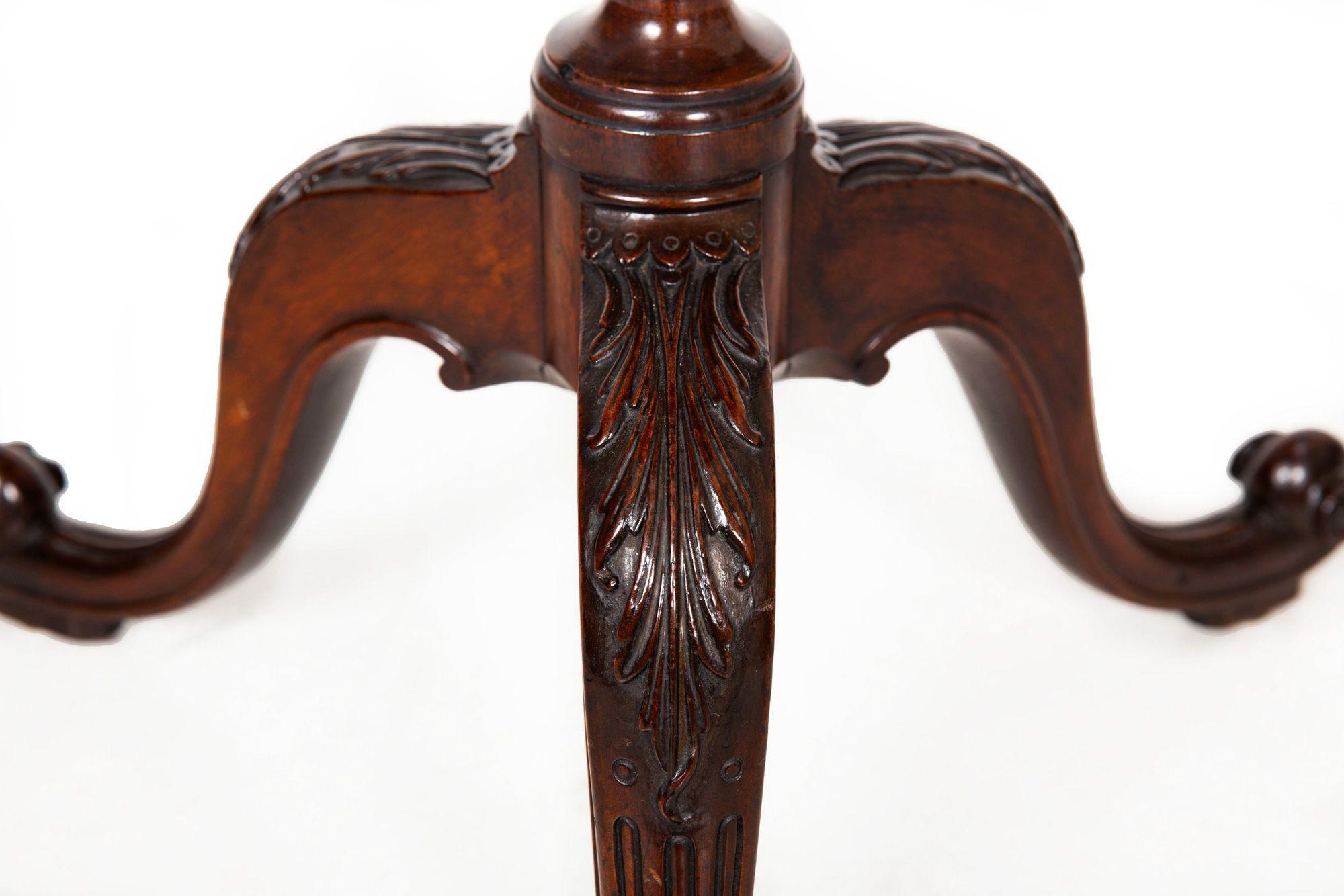 Table à tarte Chippendale anglaise ancienne en acajou sculpté, vers 1760 en vente 4