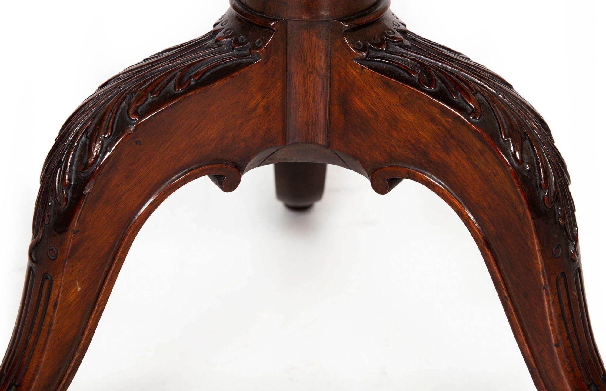 Table à tarte Chippendale anglaise ancienne en acajou sculpté, vers 1760 en vente 6