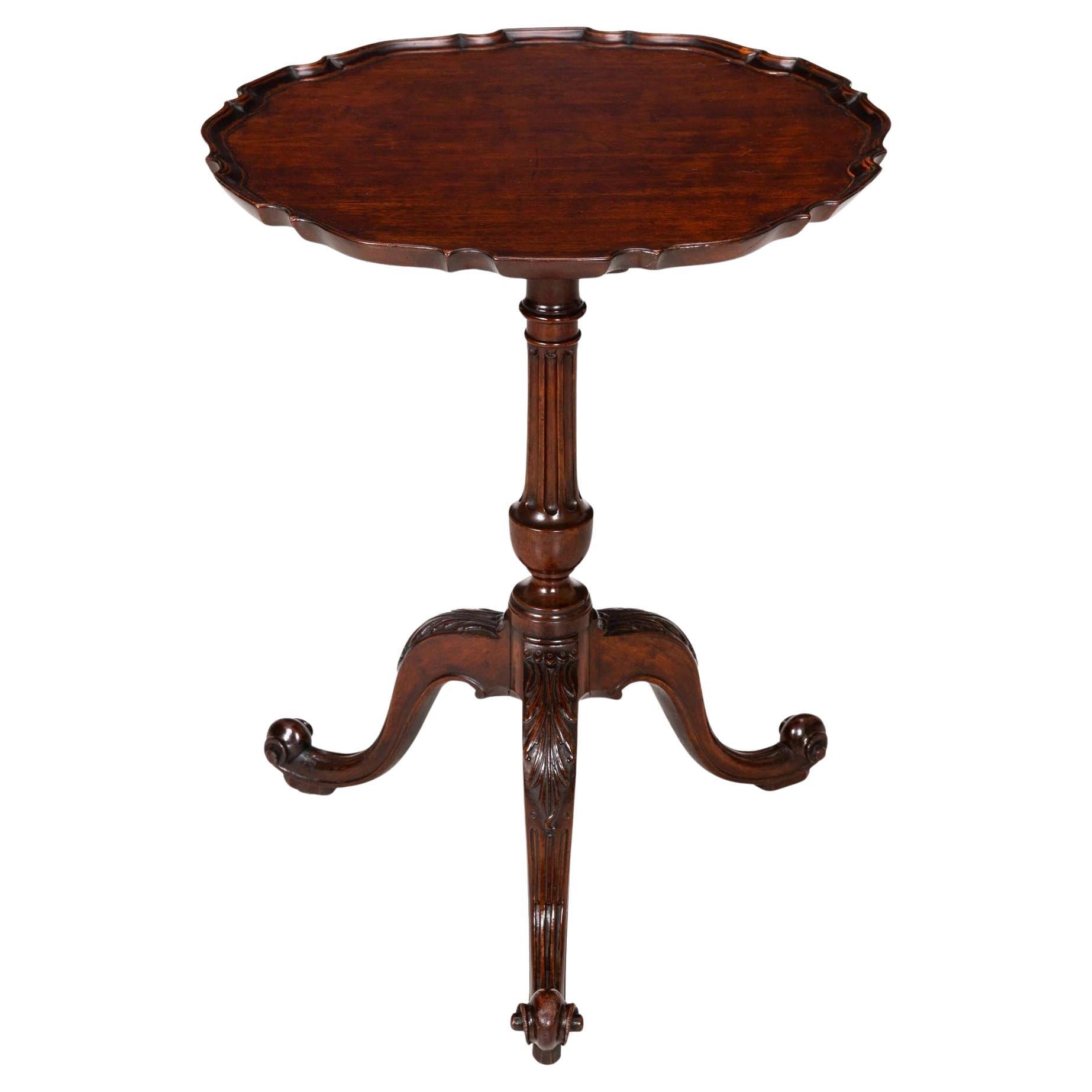 Table à tarte Chippendale anglaise ancienne en acajou sculpté, vers 1760 en vente