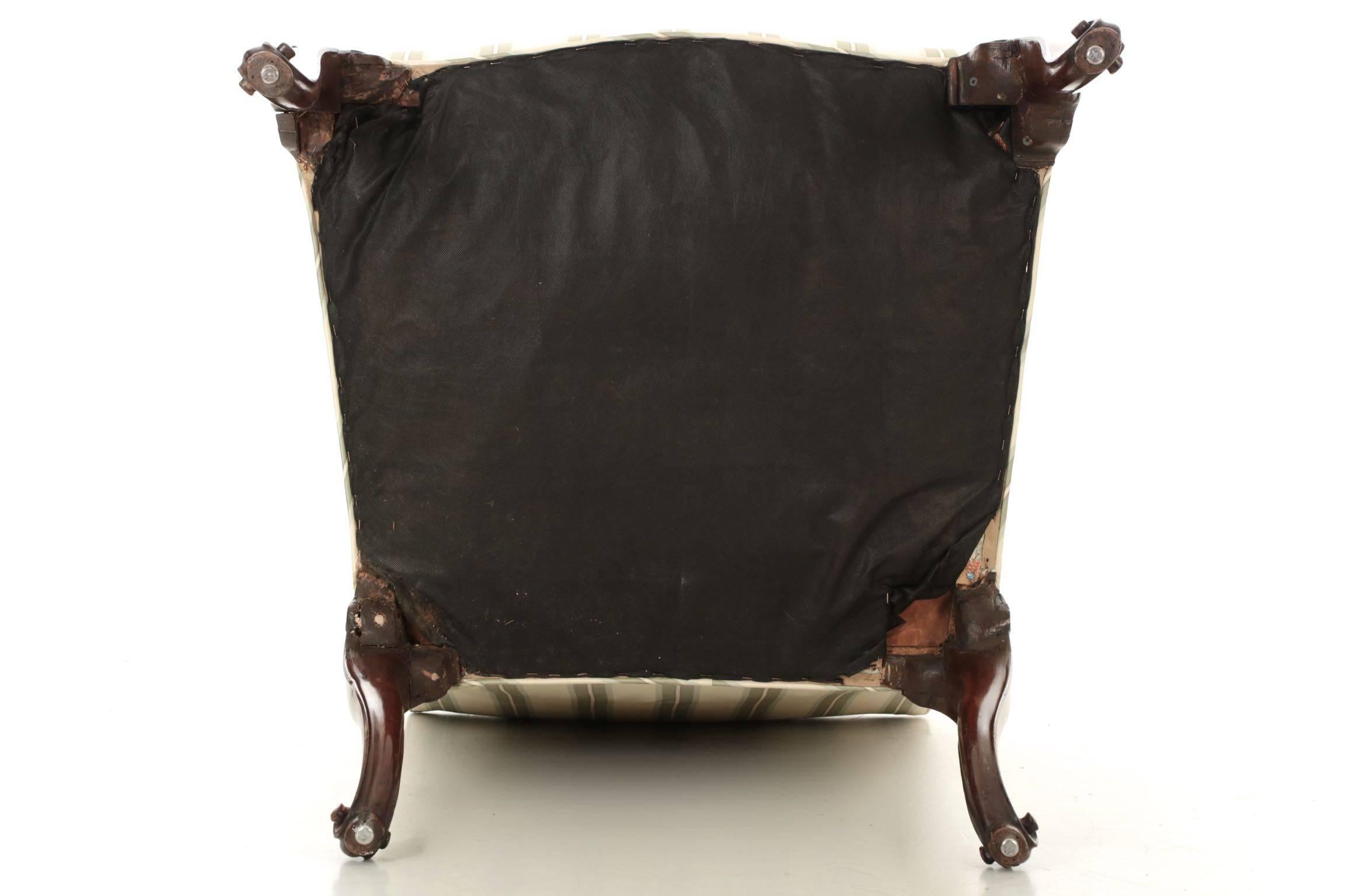 English Chippendale Antique Mahogany Lolling Armchair, 18th Century 6