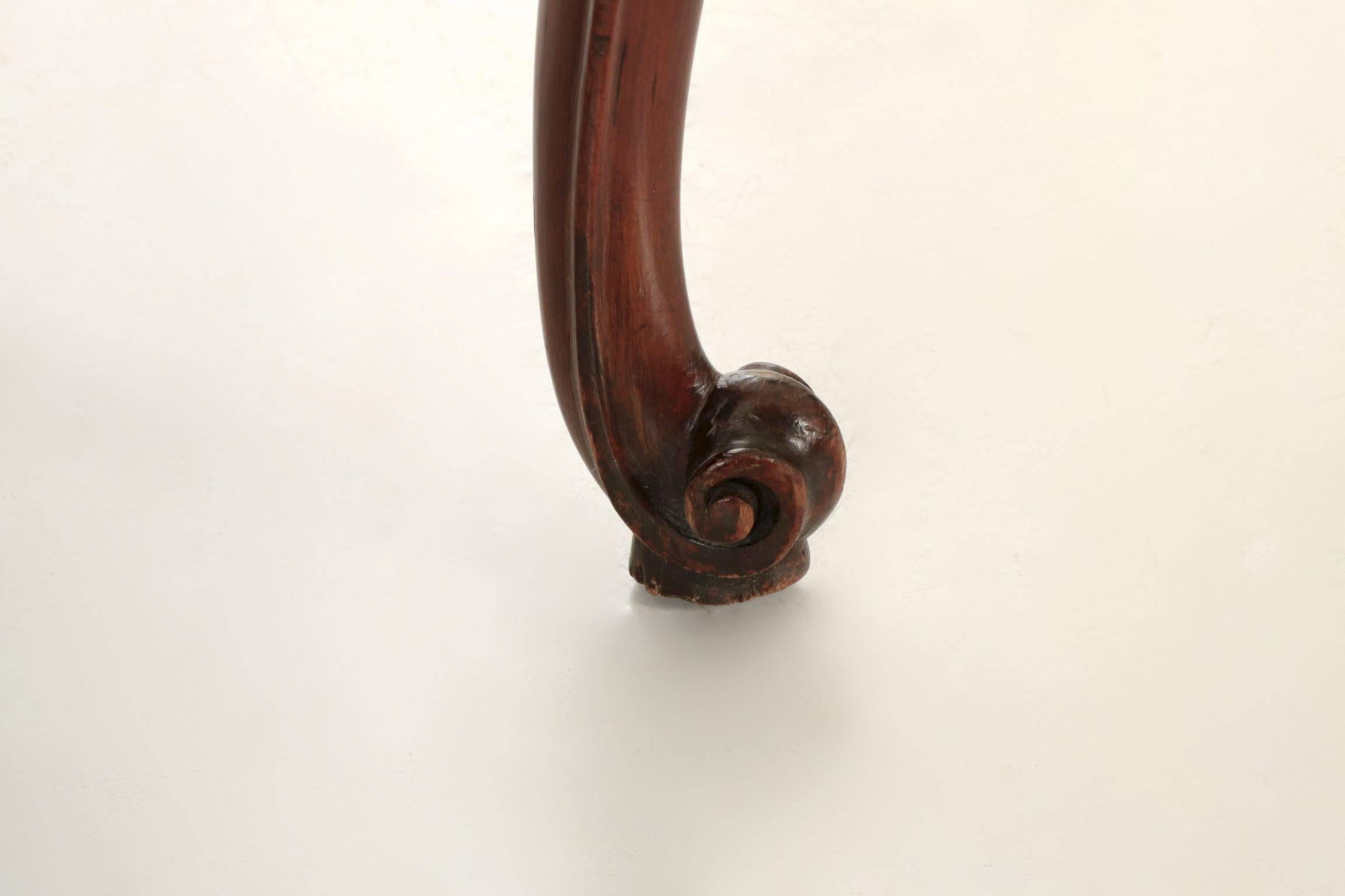 English Chippendale Antique Mahogany Lolling Armchair, 18th Century 2
