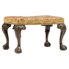 English Chippendale Carved Mahogany Stool