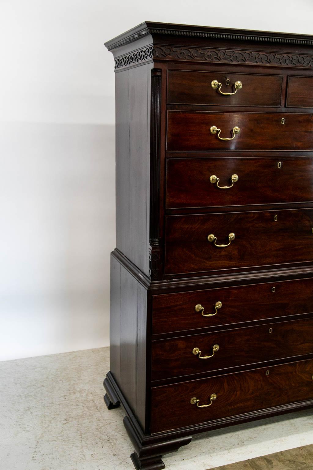 English Chippendale Chest On Chest For Sale 1
