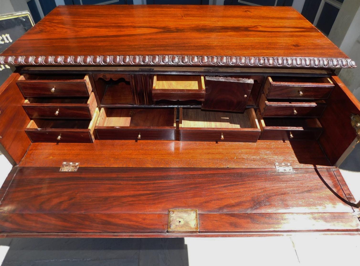 English Chippendale Kingwood Military Campaign Chest with Secretary, Circa 1780 For Sale 2