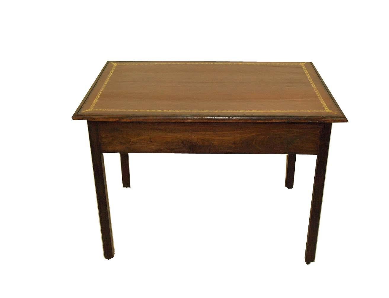 English Chippendale Leather Top Writing Table For Sale 2